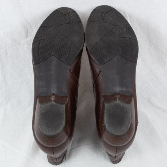 Everybody by BZ Moda Brown Leather Bootie Zip Up Almond Toe Sz 10.5 EU 41 - Picture 9 of 13